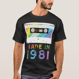 Camiseta Feito Em 1981, O Funny Retro Vintage Neon Gift