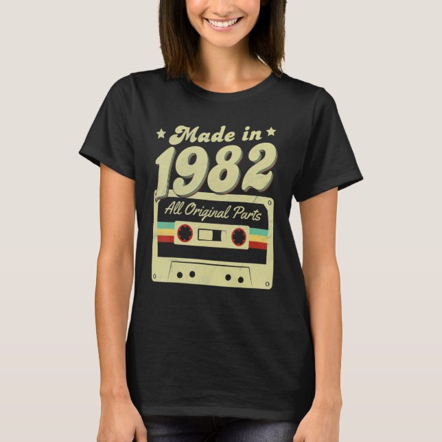 Camiseta Feito Em 1982, 40 Anos, Originais De 40º Nasciment (Frente)