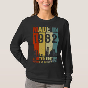 Camiseta Feito Em 1982, aniversário de 40 anos 1 De 40 Anos