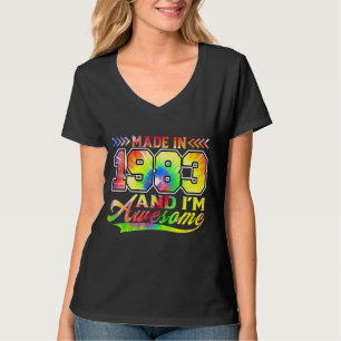 Camiseta Feito em 1983 e eu sou o melhor Tie Dye Colorful B