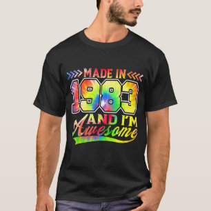 Camiseta Feito em 1983 e eu sou o melhor Tie Dye Colorful B