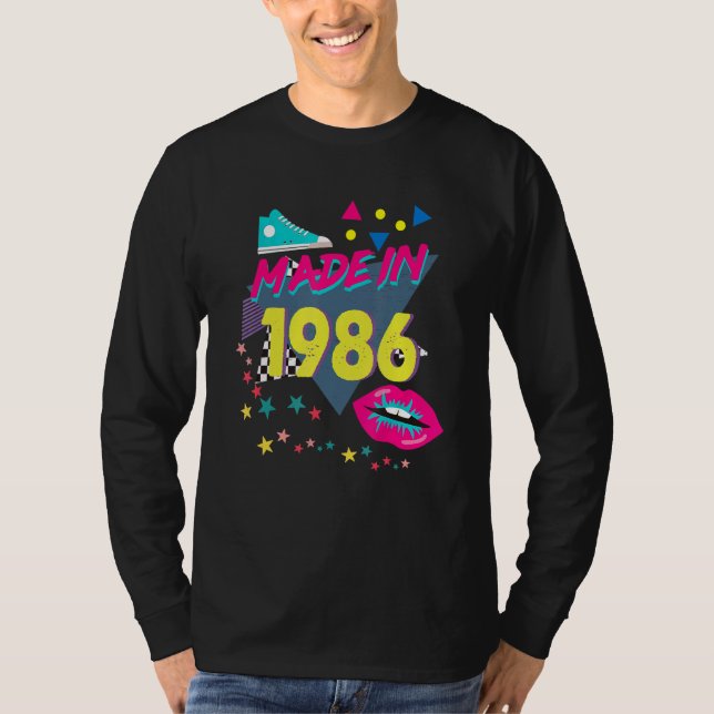 Camiseta Feito em 1986 36º Aniversário 80s 90s 1990s 1980s (Frente)