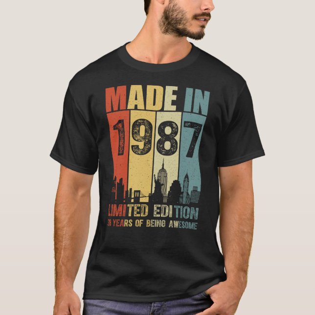 Camiseta Feito Em 1987, Edição Limitada De 38 Anos (Frente)