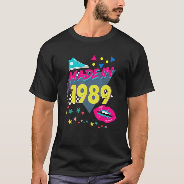 Camiseta Feito em 1989 33º Aniversário 80s 90s 1990s 1980s (Frente)