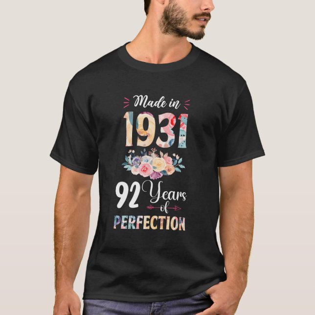 Camiseta Feito Em 1991 Floral 92 92Nd (Frente)