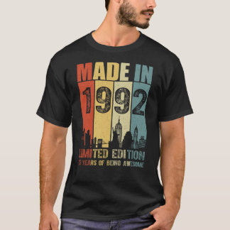 Camiseta Feito Em 1992, Edição Limitada De 33 Anos