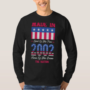 Camiseta Feito Em 2002, Nos EUA, Terra De Casa Livre De Bra
