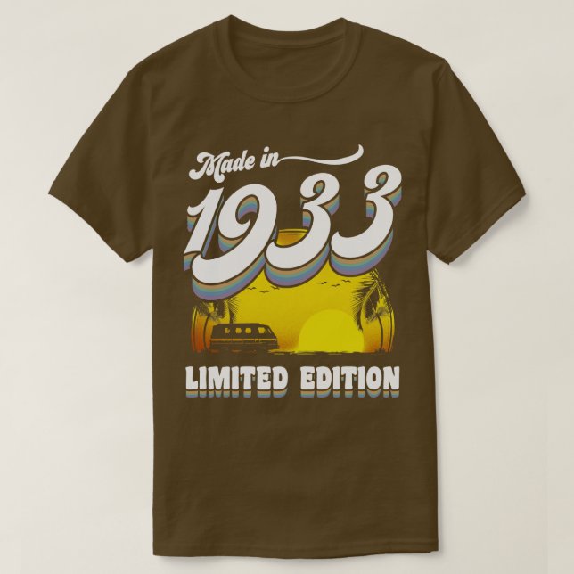 Camiseta Feito em 90 de 1933, Presente de aniversário de 90 (Frente do Design)