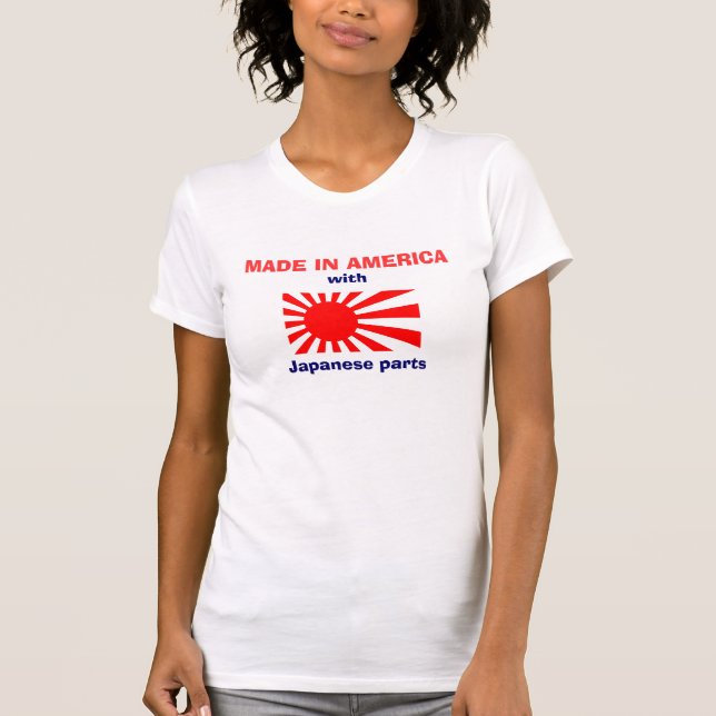 Camiseta Feito em América com japonês parte o t-shirt (Frente)