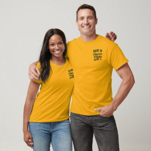 Camiseta Feito em América com peças suecos
