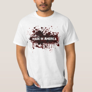 Camiseta Feito em América - mancha de sangue