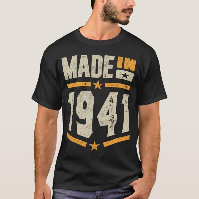 Camiseta Feito Em Aniversário De 1941 (Frente)