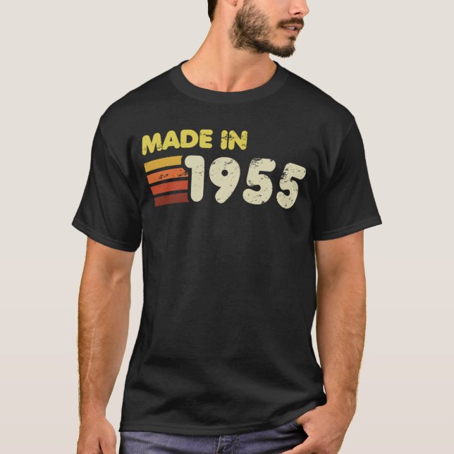 Camiseta Feito Em Aniversário De 70 De 1955 (Frente)