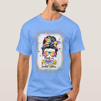 Camiseta Feito em Birthday Bleached Tie Dye Bun Wo, em 1983