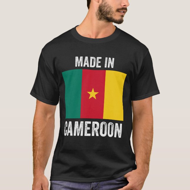 Camiseta Feito em Camarões // Bandeira Nacional do País (Frente)