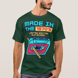 Camiseta Feito em fita cassete retrô dos anos 70