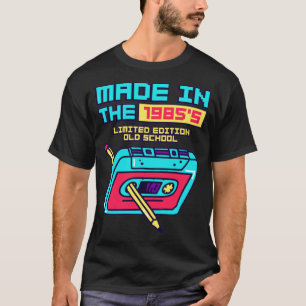 Camiseta Feito em fita cassete retrô dos anos 85