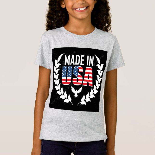 Camiseta Feito em garotas dos EUA (Frente)