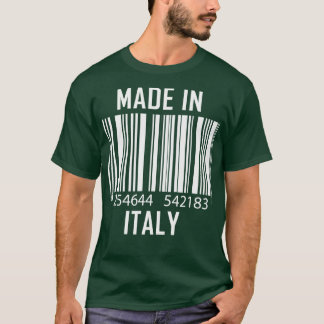 Camiseta Feito Em Itália, Código De Barras Engraçado 1