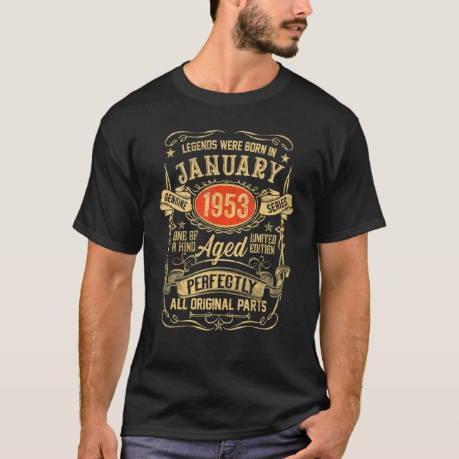 Camiseta Feito Em Janeiro De 1953, 70 Aniversário 2 (Frente)