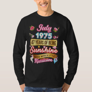 Camiseta Feito Em Julho De 1975, Garota De 47 Anos De Idade