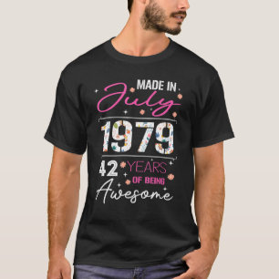 Camiseta Feito Em Julho De 1979, Roupa De Aniversário De 4