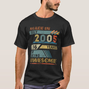 Camiseta Feito Em Julho De 2005, 16 Anos De Idade, 16 Anos