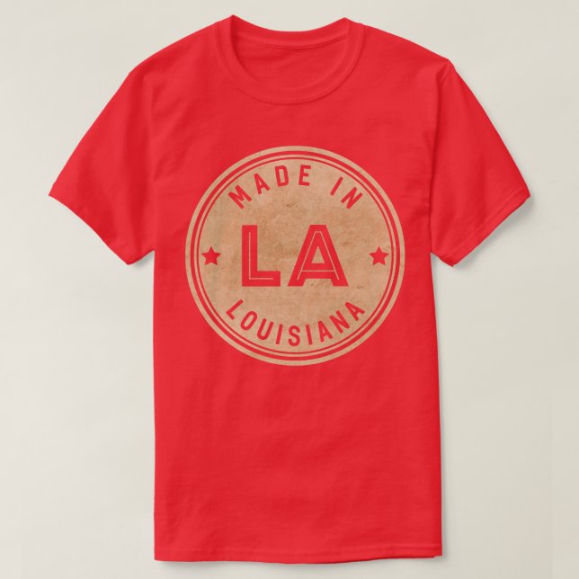 Camiseta Feito em Louisiana, Estado dos EUA (Frente do Design)