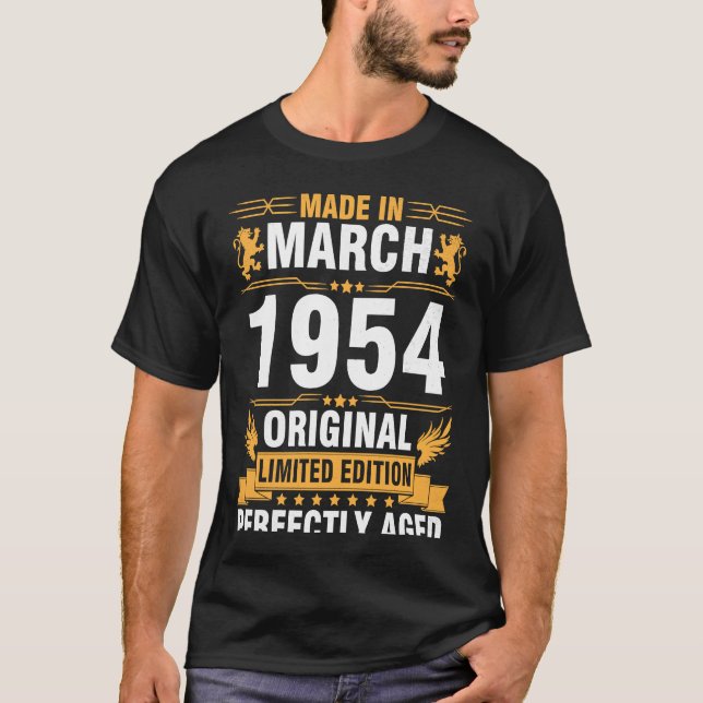 Camiseta Feito Em Março De 1954 Original Ltd Edition Perfec (Frente)