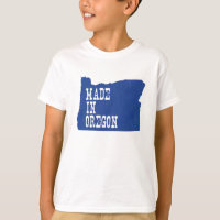 Feito Em Oregon Map Shape Blue Background Kids