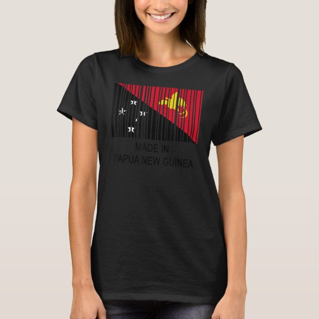 Camiseta Feito em Papua Nova Guiné - Código de Barras (Frente)