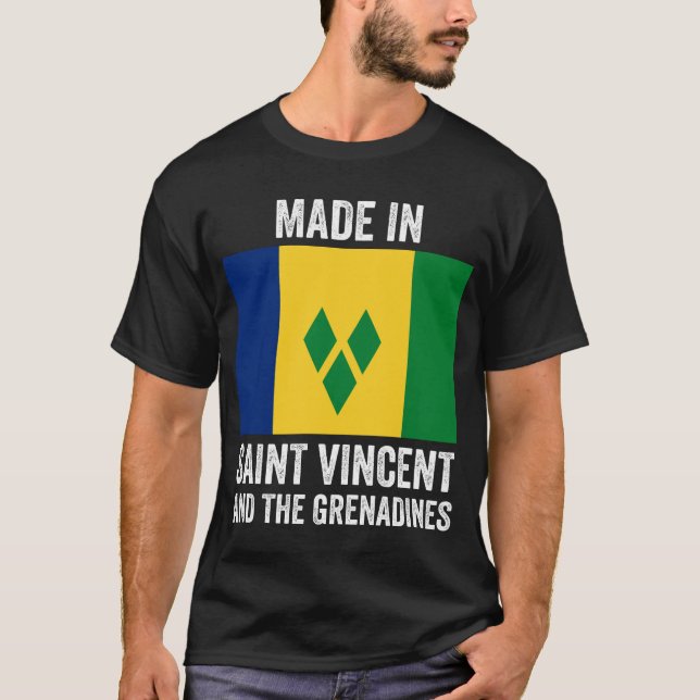 Camiseta Feito em Ruas Vicente e Granadinas // Bandeira (Frente)