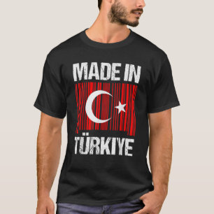 Camiseta Feito em T roye Turquia Sinalizador Turco