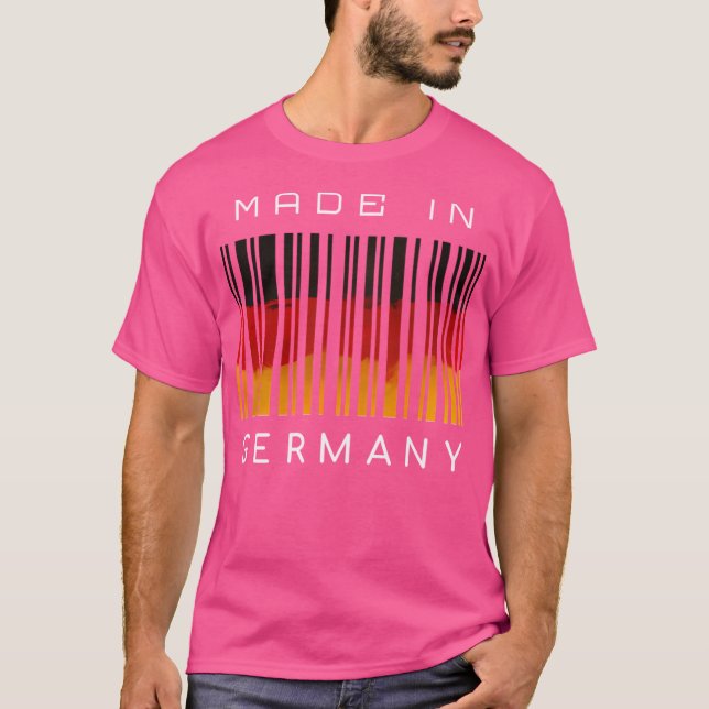Camiseta Feito na Alemanha - Código de barras Design (Frente)