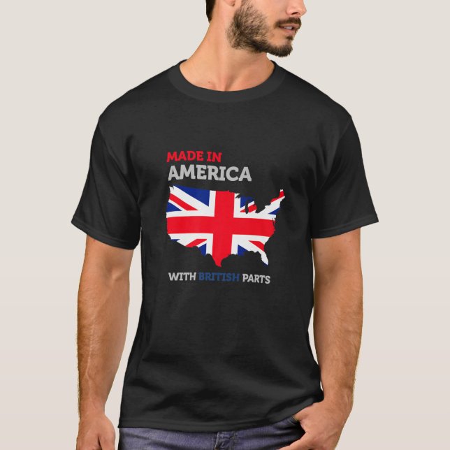 Camiseta Feito Na América Com Partes Britânicas - Grã-Breta (Frente)