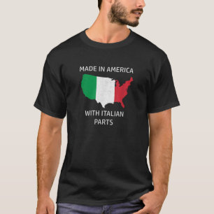 Camiseta Feito na América com Partes Italianas Itália e EUA