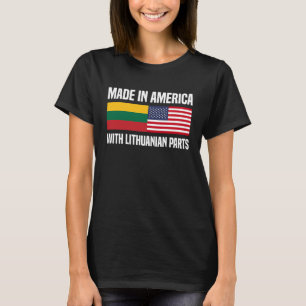 Camiseta Feito na América com Peças Lituanas Lituano Americ