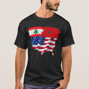 Camiseta Feito Na América Com Presente Libanês E Marroquino