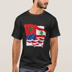 Camiseta Feito Na América Com Presente Libanês E Marroquino