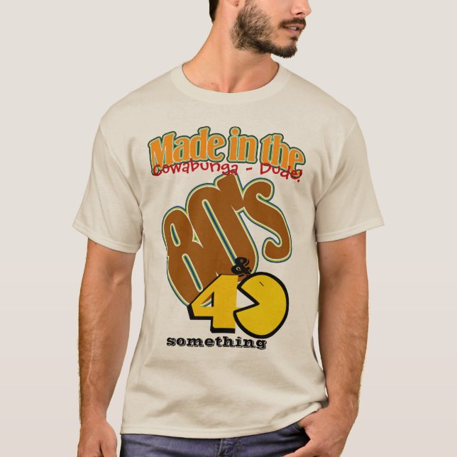 Camiseta Feito na anos 80 e 40 coisas (Frente)