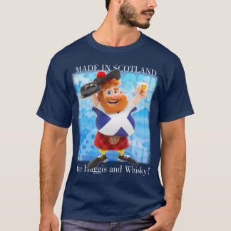 Camiseta Feito na Escócia com Haggis e Whisky