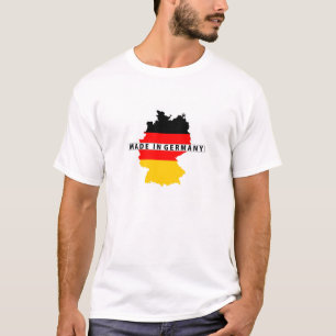 Camiseta feito na etiqueta do produto da bandeira do mapa