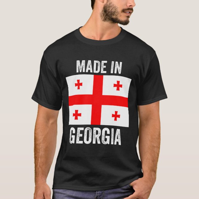 Camiseta Feito na Geórgia // Bandeira Nacional do País (Frente)