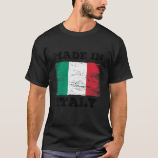 Camiseta Feito Na Itália Com Gráfico Novidade Bandeira Da I