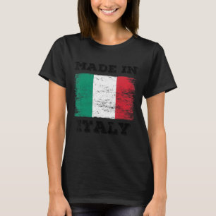 Camiseta Feito Na Itália Com O Bandeira Da Itália, Com O Le