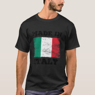 Camiseta Feito Na Itália Com O Bandeira Da Itália, Com O Le