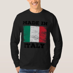 Camiseta Feito Na Itália Com O Bandeira Da Itália, Com O Le