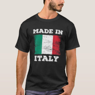 Camiseta Feito Na Itália Com O Bandeira Da Itália, Com O Le