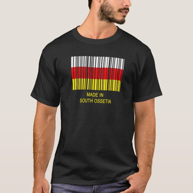 Camiseta Feito na Ossétia do Sul - Código de barras Premium (Frente)