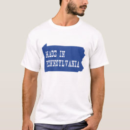 Camiseta Feito Na Pensilvânia, Em Azul,